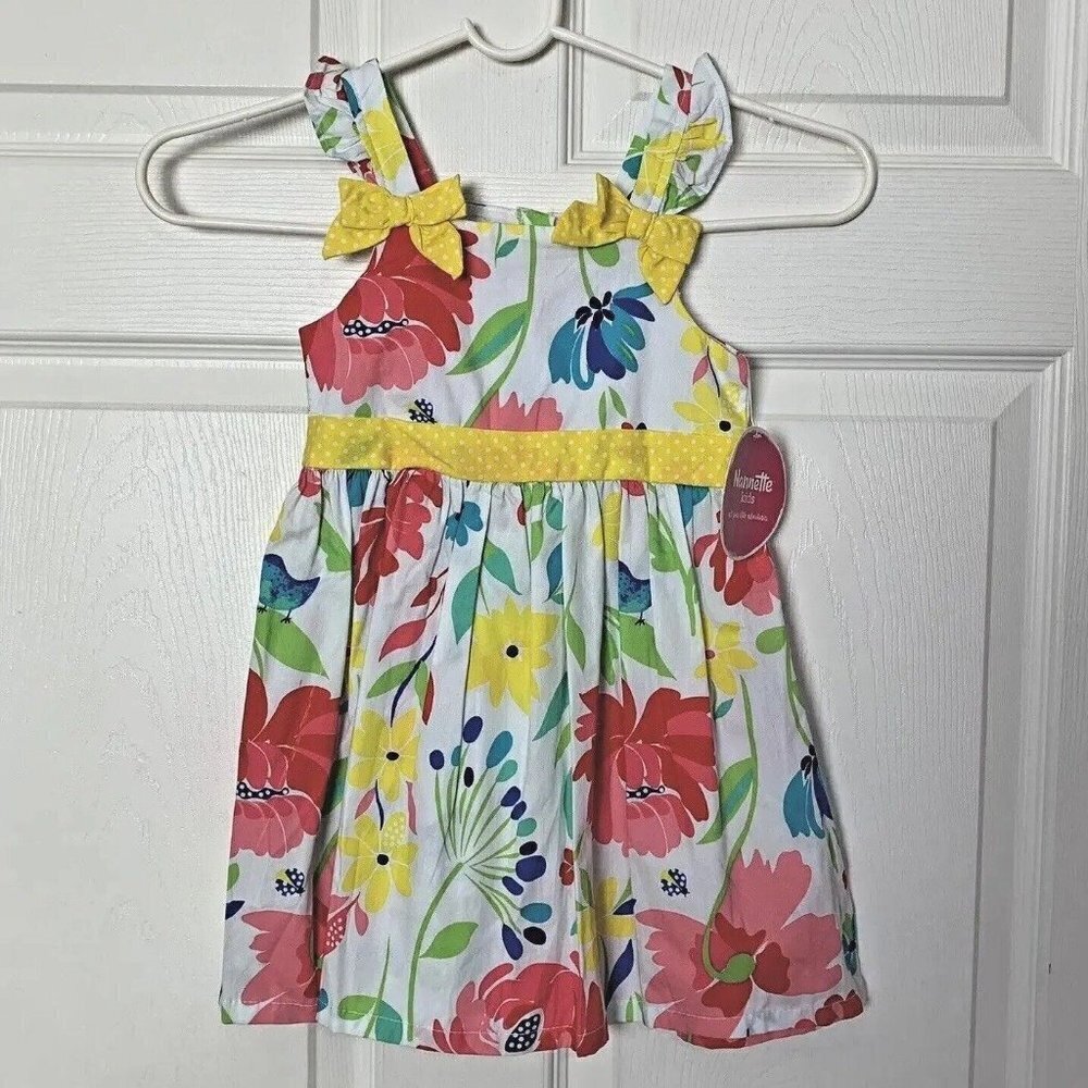 Nanette Girls Size 4 Floral Pleated Sundress Colorful Dress NWT
